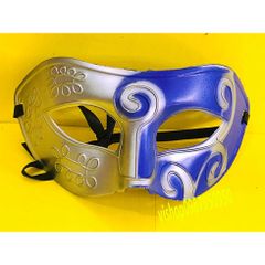 Mặt Nạ Nửa Mặt Bạc Xanh Cổ Điển Dùng Cho Tiệc Halloween - Phụ Kiện Hóa Trang Đẹp Cho Nam Nữ, Có Dây Đeo Thoải Mái