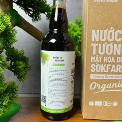 Nước Tương Mật Hoa Dừa Organic Sokfarm 500ml - Ít Muối, Không Đậu Nành, Hữu Cơ, Gia Vị Thơm Ngon Tự Nhiên, Chất Lượng Cao