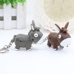 Móc khóa gắn chìa khóa hình con lừa phát sáng đèn led có nhạc-Móc khóa gắn đèn LED phát sáng hình chú lừa dễ thương 532780