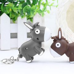 Móc khóa gắn chìa khóa hình con lừa phát sáng đèn led có nhạc-Móc khóa gắn đèn LED phát sáng hình chú lừa dễ thương 532780