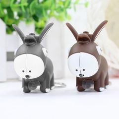 Móc khóa gắn chìa khóa hình con lừa phát sáng đèn led có nhạc-Móc khóa gắn đèn LED phát sáng hình chú lừa dễ thương 532780