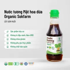 Nước Tương Mật Hoa Dừa Organic Sokfarm 200ml - Hương Vị Tự Nhiên, Giảm Muối Hơn 50%, Không Đậu Nành, Thực Phẩm Hữu Cơ Việt Nam