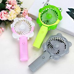 Quạt Tích Điện Mini Hình Thú Cầm Tay Siêu Dễ Thương - Gập Lại Được, Sạc Lại Tiện Lợi, Phù Hợp Đi Dạo Công Viên