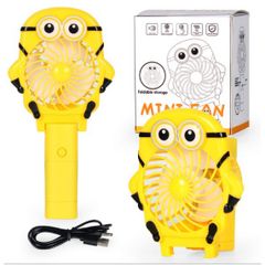 Quạt Tích Điện Mini Hình Thú Cầm Tay Siêu Dễ Thương - Gập Lại Được, Sạc Lại Tiện Lợi, Phù Hợp Đi Dạo Công Viên