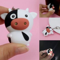 Móc Khóa Phát Sáng Đèn Led Có Nhạc Hình Bò Sữa Ngộ Nghĩnh - Móc Khóa 3 Trong 1 Độc Đáo và Thú Vị cho Fan Sưu Tầm
