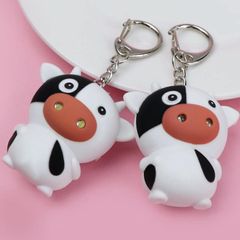 Móc Khóa Phát Sáng Đèn Led Có Nhạc Hình Bò Sữa Ngộ Nghĩnh - Móc Khóa 3 Trong 1 Độc Đáo và Thú Vị cho Fan Sưu Tầm