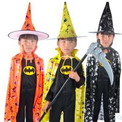 Bộ trang phục hóa trang phù thủy cho trẻ em - Áo choàng đen và nón Halloween 2020 - Phụ kiện Halloween cho trẻ em và người lớn
