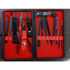 Bộ Cắt Móng Tay Titan Không Gỉ Cao Cấp 15 Món - Hộp Da Thiết Kế Sang Trọng, Dụng Cụ Làm Đẹp An Toàn cho Gia Đình