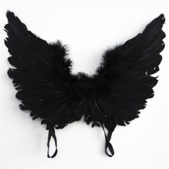 Cánh Thiên Thần Cosplay Đen Trắng - Đồ Hóa Trang Tiệc, Chất Liệu Lông Tự Nhiên, Phù Hợp Với Người Lớn Và Trẻ Em