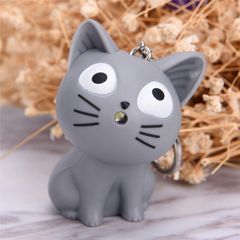 Móc Khóa Đèn Led Hình Mèo Phát Sáng - Có Âm Thanh, Đèn Pin Mini Thú Vị, Quà Tặng Dễ Thương Cho Người Yêu Mèo