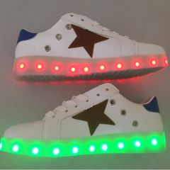 Giày Phát Sáng Ngôi Sao 5 Cánh Độc Đáo Với 7 Màu Đèn LED - Giày Thời Trang Chống Nước Cho Nam Nữ, Phù Hợp Tiệc Tùng, Sự Kiện