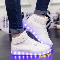 Giày Cao Cổ Phát Sáng LED 7 Màu Chống Nước - Giày Thời Trang Unisex Hàn Quốc với 8 Chế Độ Sáng và Dây Sạc kèm theo