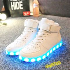 Giày Cao Cổ Phát Sáng LED 7 Màu Chống Nước - Giày Thời Trang Unisex Hàn Quốc với 8 Chế Độ Sáng và Dây Sạc kèm theo