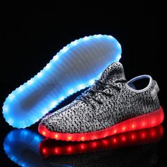 Giày Đèn Led Phát Sáng 7 Màu Trắng Đen - Giày Thời Trang Họa Tiết Độc Đáo Cho Lễ Hội, Sự Kiện, Đế Chống Nước, Đổi Màu Tùy Chỉnh