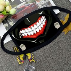 Khẩu Trang Vải Cotton Anime Tokyo Ghoul - Thiết Kế Hình Hàm Răng Dành Cho Nam Nữ, Phong Cách Thời Trang độc Đáo