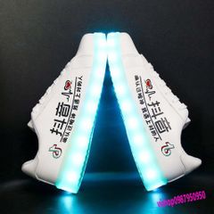 Giày Phát Sáng Đen Led 7 Màu Chữ Hàn Nhịp Tim - Giày Cao Cổ Nam Nữ, 11 Chế Độ Ánh Sáng Thời Trang, Chống Nước, Thoải Mái