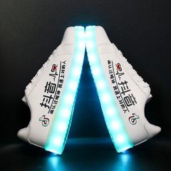 Giày Phát Sáng Đen Led 7 Màu Chữ Hàn Nhịp Tim - Giày Cao Cổ Nam Nữ, 11 Chế Độ Ánh Sáng Thời Trang, Chống Nước, Thoải Mái