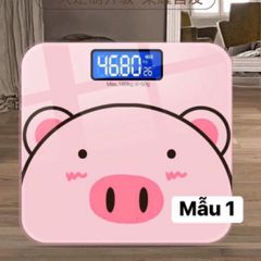 Cân Điện Tử Sức Khỏe Heo Hồng Siêu Cute - Cân Đo Chính Xác, Kính Chịu Lực, LED Sáng Đêm - Hàng Có Sẵn Sỉ Từ 3