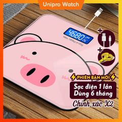 Cân Điện Tử Sức Khỏe Heo Hồng Siêu Cute - Cân Đo Chính Xác, Kính Chịu Lực, LED Sáng Đêm - Hàng Có Sẵn Sỉ Từ 3