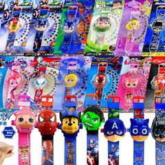 Đồng Hồ Chiếu Hình Hoạt Hình Siêu Nhân, Người Nhện, Công Chúa Disney - Quà Tặng Dễ Thương Cho Bé Từ 3-10 Tuổi