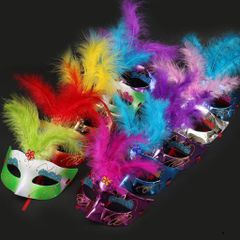 Mặt Nạ Lông Vũ Che Nửa Mặt - Phụ Kiện Hóa Trang Trung Thu & Halloween Cho Nam Nữ - Cosplay Đẳng Cấp 16x8cm