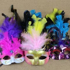 Mặt Nạ Lông Vũ Che Nửa Mặt - Phụ Kiện Hóa Trang Trung Thu & Halloween Cho Nam Nữ - Cosplay Đẳng Cấp 16x8cm