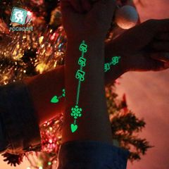 Hình Xăm Dán Tạm Thời Phát Sáng 21x15cm Phong Cách Giáng Sinh Noel - Hình Xăm Nghệ Thuật Cho Dịp Lễ Tết