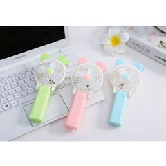 Quạt Cầm Tay Cartoon Tai Thỏ Mini Gấp Gọn - Sạc Pin USB Đèn LED 3 Chế Độ Gió Dễ Dàng Mang Theo