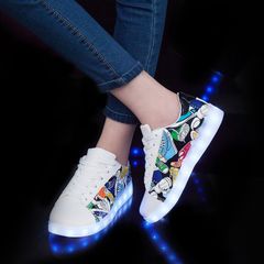 Giày Phát Sáng Gradient Graffiti 7 Màu LED - Giày Thời Trang Nam Nữ Phát Sáng Đựng Sạc Đi Kèm, Chống Nước, Đế Chắc Chắn