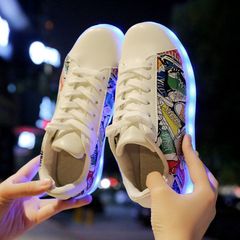 Giày Phát Sáng Gradient Graffiti 7 Màu LED - Giày Thời Trang Nam Nữ Phát Sáng Đựng Sạc Đi Kèm, Chống Nước, Đế Chắc Chắn