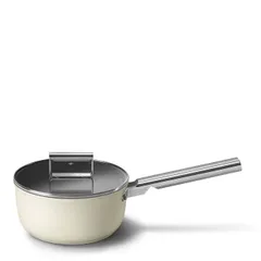 Quánh SMEG 20cm màu kem - Nồi chống dính cao cấp với nắp kính, dùng cho bếp từ và mọi loại bếp, dung tích 2.8L, an toàn cho sức khoẻ