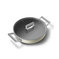 Nồi Chảo SMEG DPF2812CRM 28cm Màu Kem - Chất Liệu Nhôm Đúc Chống Dính Gốm, Được Sử Dụng Cho Bếp Gas, Từ, Và Lò Nướng