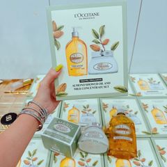 Set Sữa Tắm và Kem Dưỡng Da L'Occitane Almond 500ml + 200ml - Dầu Tắm Hạnh Nhân Cấp Ẩm và Làm Mịn Da Chính Hãng