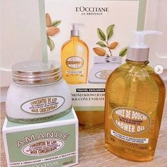 Set Sữa Tắm và Kem Dưỡng Da L'Occitane Almond 500ml + 200ml - Dầu Tắm Hạnh Nhân Cấp Ẩm và Làm Mịn Da Chính Hãng