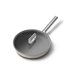 Chảo Rán SMEG FPF2002CRM 20cm Màu Kem - Chất Liệu Nhôm Rèn Lạnh, Lớp Chống Dính Gốm Ceramic, Phù Hợp Mọi Loại Bếp