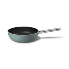 Chảo Sâu Lòng SMEG WOF3002EGM 30cm Màu Xanh Ngọc Sang Trọng, Chống Dính Ceramic, Dung Tích 5.2L, Bếp Gas Từ Điện