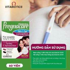 Viên uống hỗ trợ thụ thai Conceptive Pregnacare Him and Her 60 viên - Tăng cường sức khỏe sinh sản cho cả nam và nữ