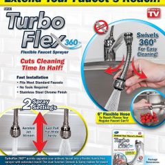 Đầu Vòi Nước Tăng Áp Turbo Flex 360 Độ - Thiết Kế Nhỏ Gọn Tiện Dụng Cho Bồn Rửa, Điều Chỉnh Dòng Nước Dễ Dàng