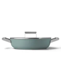 Nồi Chảo SMEG DPF2812EGM Xanh Ngọc 28cm - Chảo Chống Dính Ceramic Cao Cấp, Dùng Cho Bếp Từ, Gas, Điện, Xuất Xứ Italy