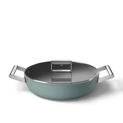 Nồi Chảo SMEG DPF2812EGM Xanh Ngọc 28cm - Chảo Chống Dính Ceramic Cao Cấp, Dùng Cho Bếp Từ, Gas, Điện, Xuất Xứ Italy