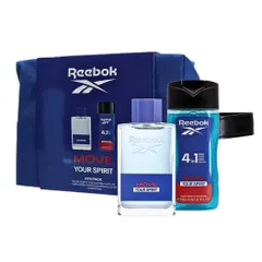 Set Nước Hoa Reebok Move Your Spirit Cho Nam 100ml - EDT + Sữa Tắm 250ml + Túi Vải - Hương Thơm Tươi Mát, Năng Động, Thể Thao