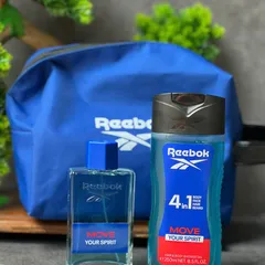Set Nước Hoa Reebok Move Your Spirit Cho Nam 100ml - EDT + Sữa Tắm 250ml + Túi Vải - Hương Thơm Tươi Mát, Năng Động, Thể Thao