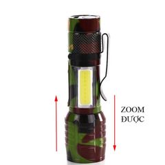 Đèn Pin MINI Siêu Sáng Có Zoom - Đèn Sáng Cao Cấp Tiện Dụng Cho Đi Bộ, Cắm Trại, Sử Dụng Khẩn Cấp - Tặng Kèm Hộp Mã 535 Màu Lính