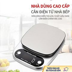 Cân tiểu ly điện tử inox tròn bầu SH131 - Cân 3Kg chính xác với màn hình LED, dễ sử dụng và mang đi, phù hợp cho nấu ăn và làm bánh.
