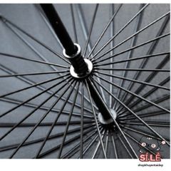 Ô Dù Cao Cấp 24 Nan Lớn - Ô Đi Mưa Chống Lật, Chống UV, Quai Đeo Da - Thiết Kế Hàn Quốc, Dành Cho Mọi Dịp