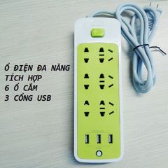 Ổ Cắm Điện Đa Năng Màu Xanh Chống Giật