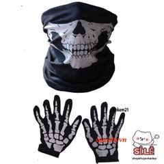 Khăn Đa Năng Phượt Họa Tiết Xương Khẩu - Mũ Kín Mặt Chống Nắng, Chống Bụi Thời Trang Cho Phượt Thủ