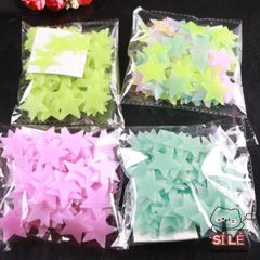 Combo 10 Gói Ngôi Sao Phát Sáng Dán Tường 3cm - Trang Trí Nội Thất Lung Linh Đêm Đêm, Tặng Ngôi Sao Phản Quang Đẹp Mắt