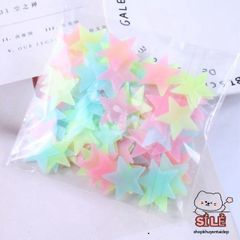 Combo 10 Gói Ngôi Sao Phát Sáng Dán Tường 3cm - Trang Trí Nội Thất Lung Linh Đêm Đêm, Tặng Ngôi Sao Phản Quang Đẹp Mắt