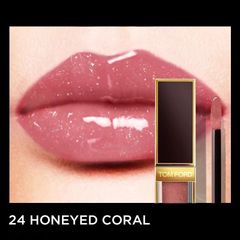 Son TOM FORD Gloss Luxe #24 Honeyed Coral - Son Môi Chính Hãng Sang Trọng, Màu Sắc Quyến Rũ, Dưỡng Ẩm Tốt, Độ Bền Màu Cao